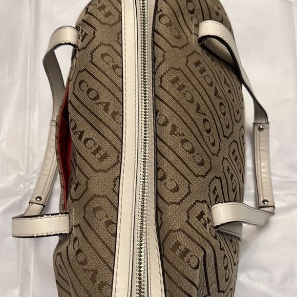 Coach purse - Tan, brown and cream satchel style coach F-1225 - Picture 7 of 16